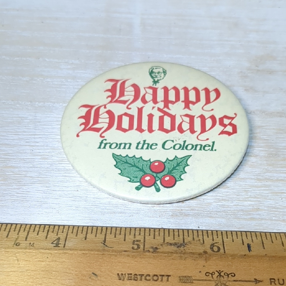 Kentucky Fried Chicken Pinback Button Happy Holidays Christmas